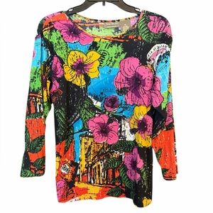Jane Ashley Multicolor Floral Long Sleeve Top